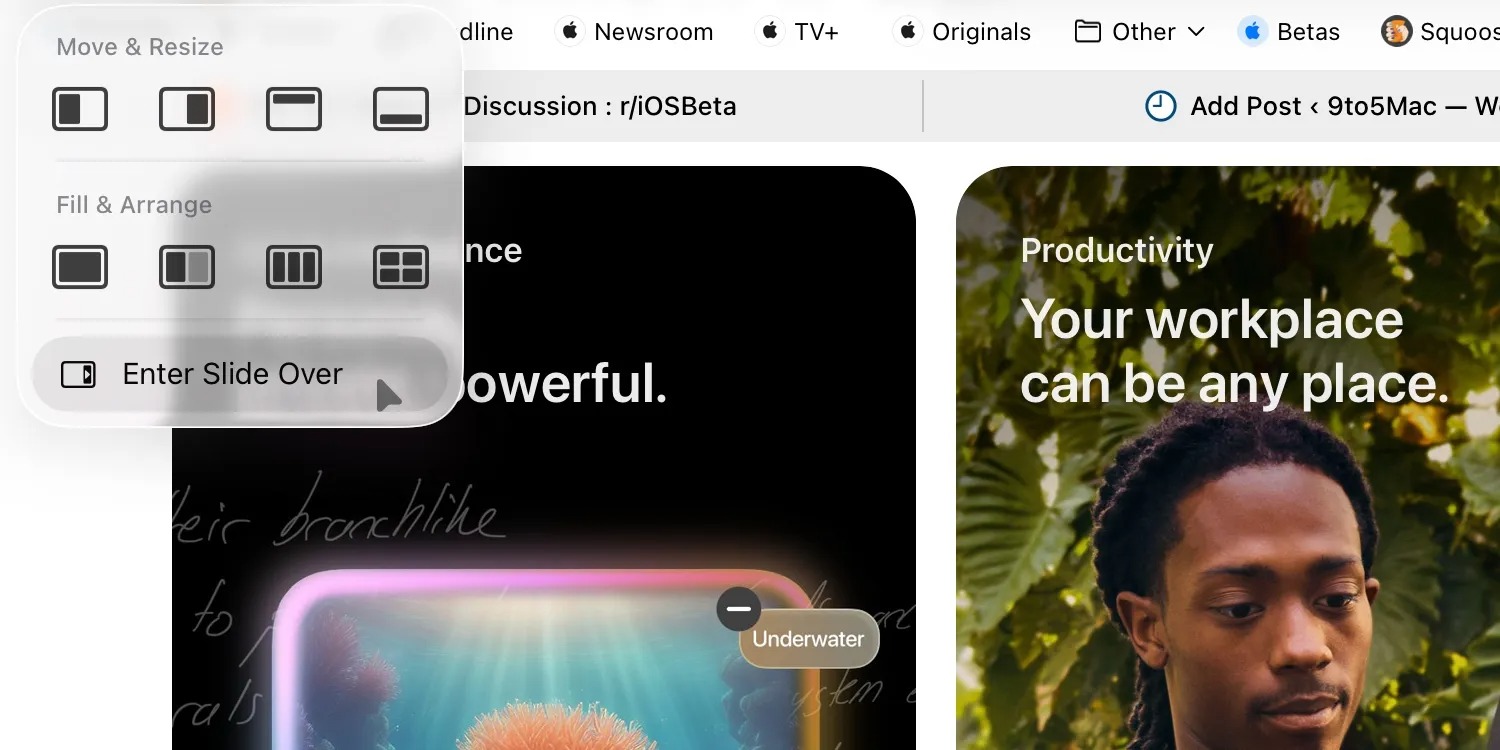 أبل تعيد ميزة Slide Over من جديد إلى أجهزة آيباد