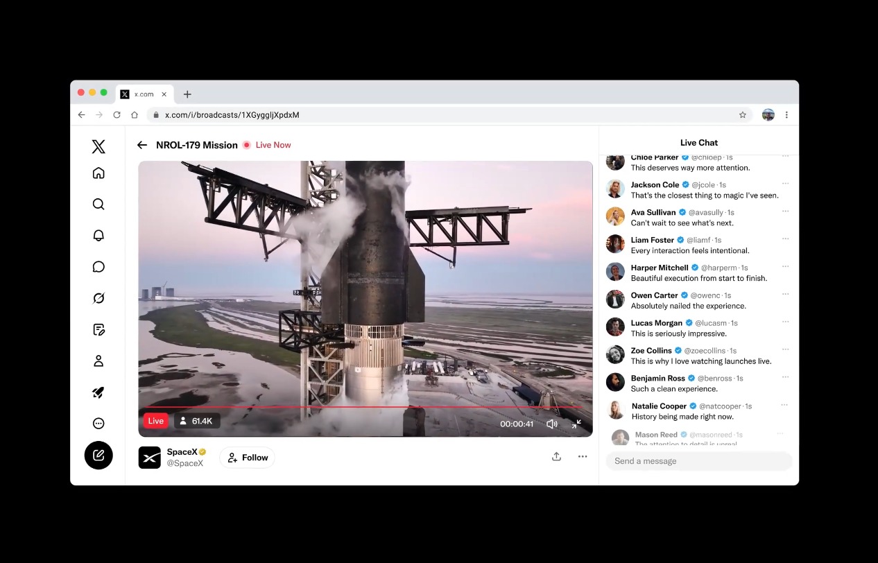 منصة Live Studio الجديدة للبث المباشر على منصة إكس الاجتماعية - X.com
