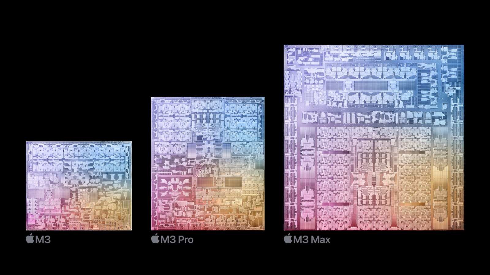 شرائح معالجات M3 وM3 Pro وM3 Max الجديدة لحواسيب أبل ماك