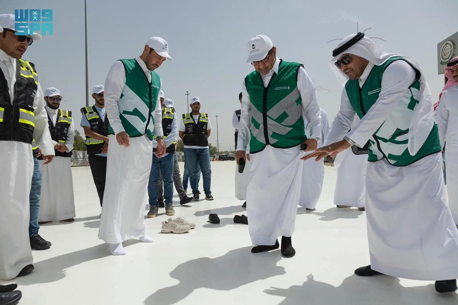 جانب من الطرق المطاطية المرنة في المشاعر المقدسة. 29 مايو 2025