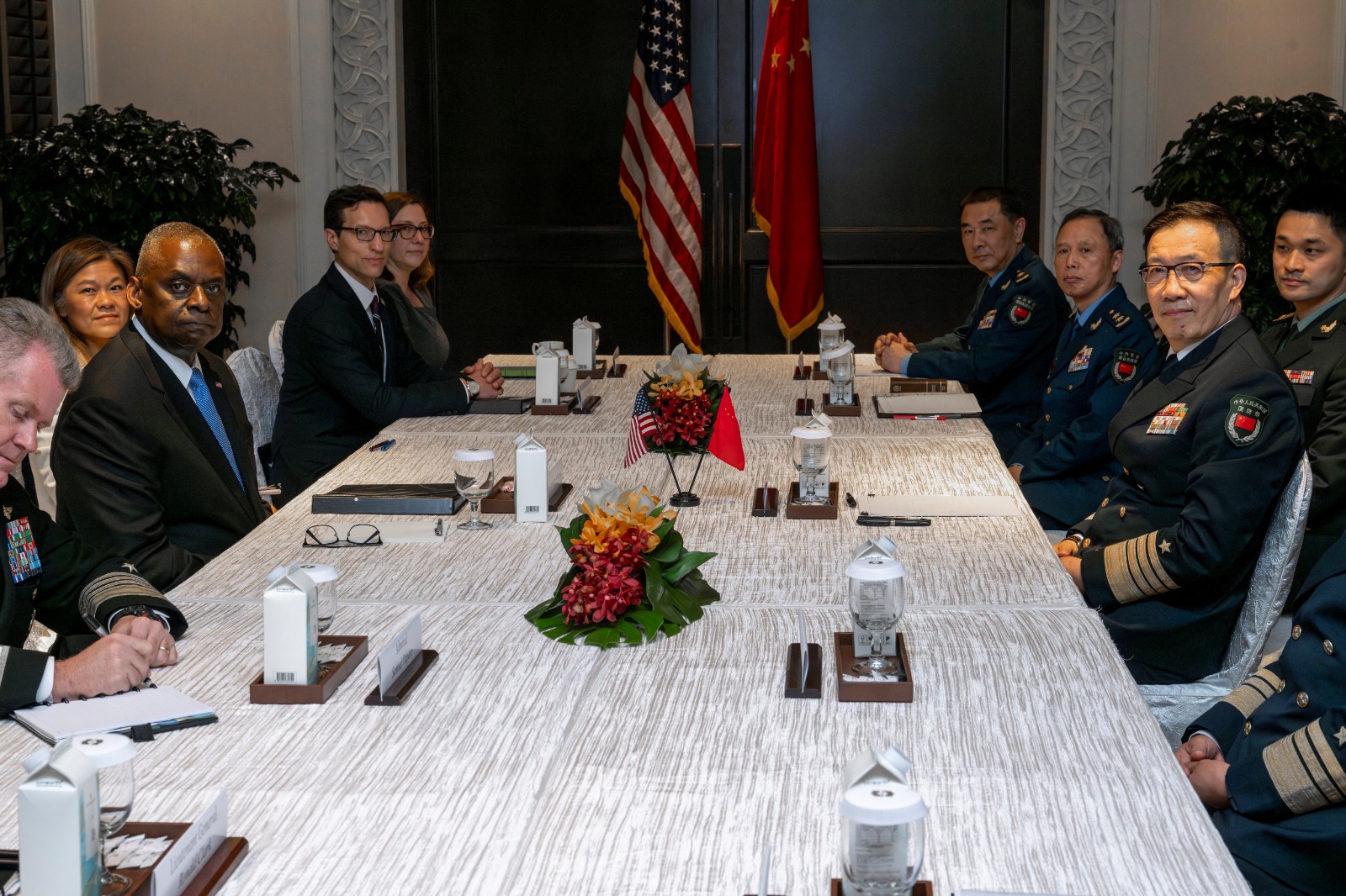 وزير الدفاع الأميركي لويد أوستن يجتمع في سنغافورة مع نظيره الصيني دونج جون. 31 مايو 2024