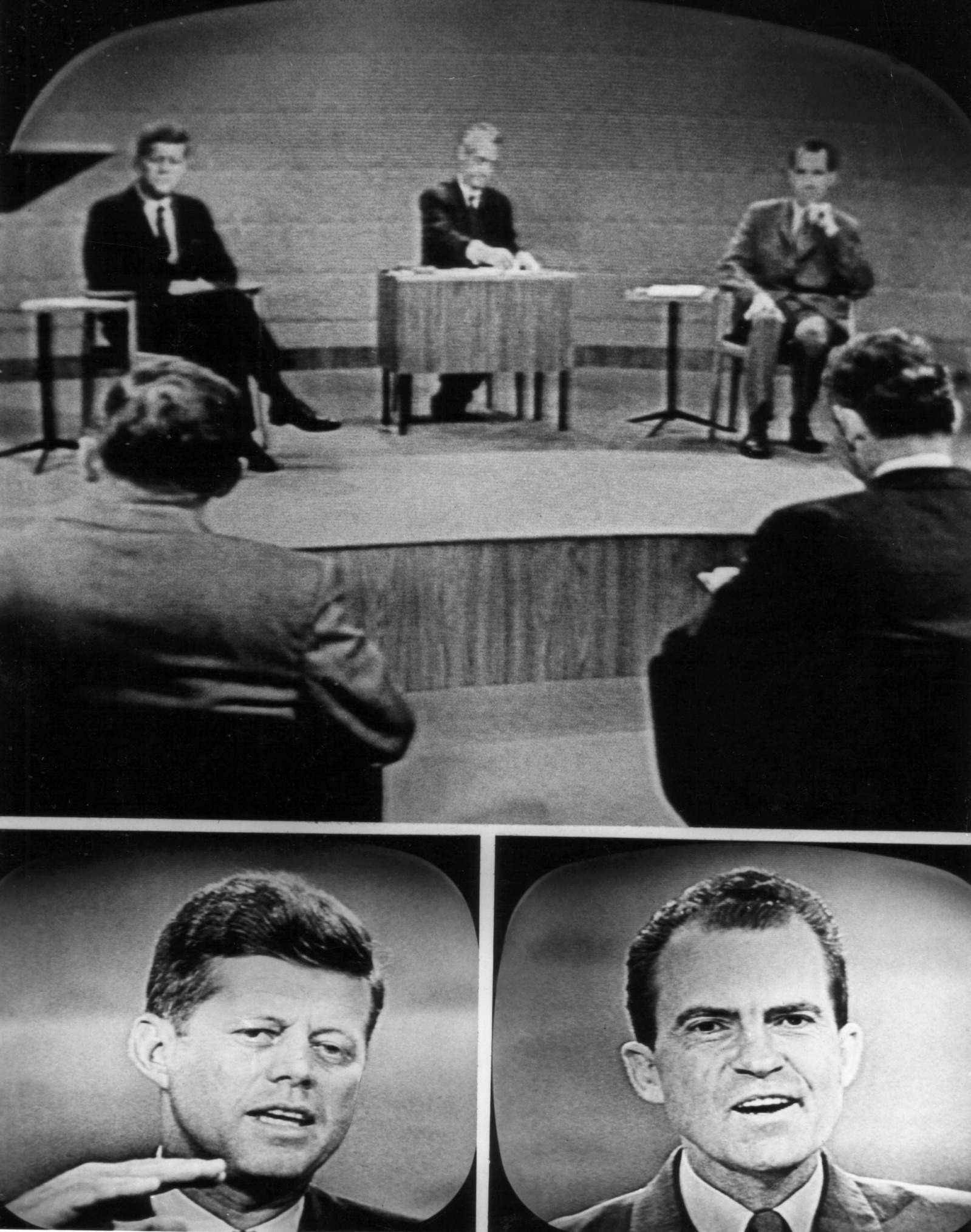 جانب من المناظرة المتلفزة بين جون إف كينيدي وريتشارد نيكسون. 26 سبتمبر 1960