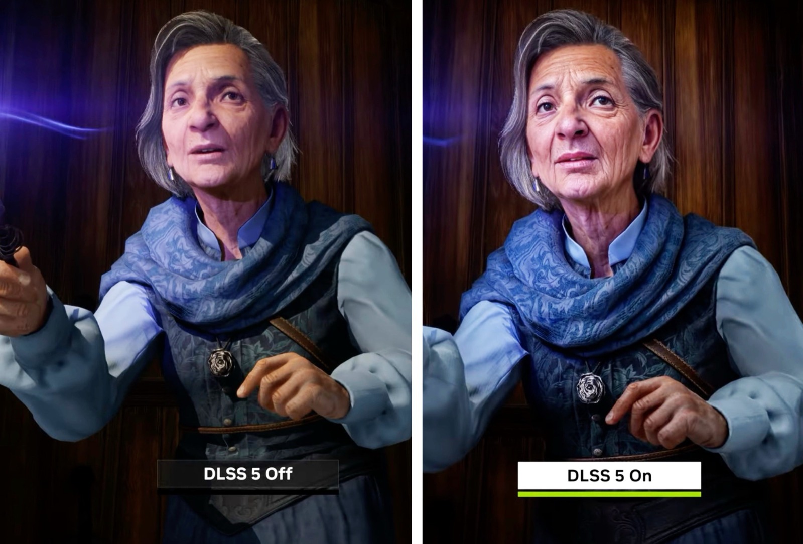 مقارنة توضح الفرق بين تشغيل وإيقاف تقنية DLSS 5 الجديدة من إنفيديا على مستوى جودة رسوميات ألعاب الفيديو