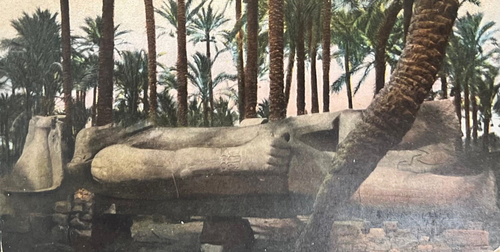 تمثال رمسيس الثاني بعد اكتشافه