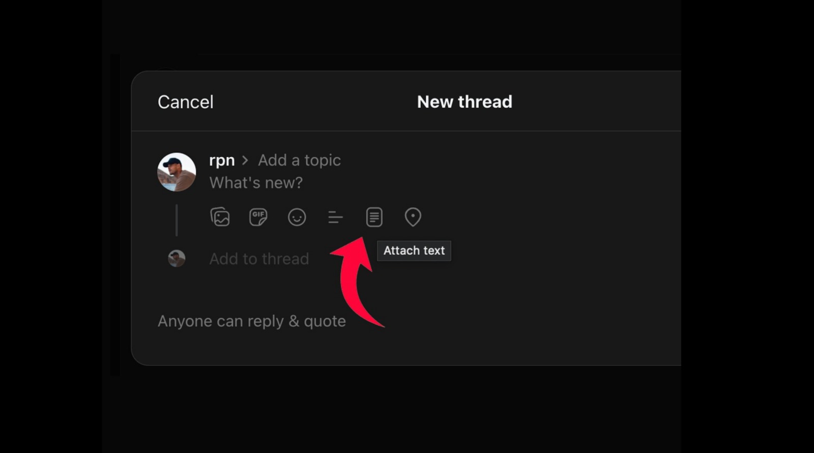 ميزة Attach Text التجريبية تصل إلى ثريدز لنشر نصوص طويلة