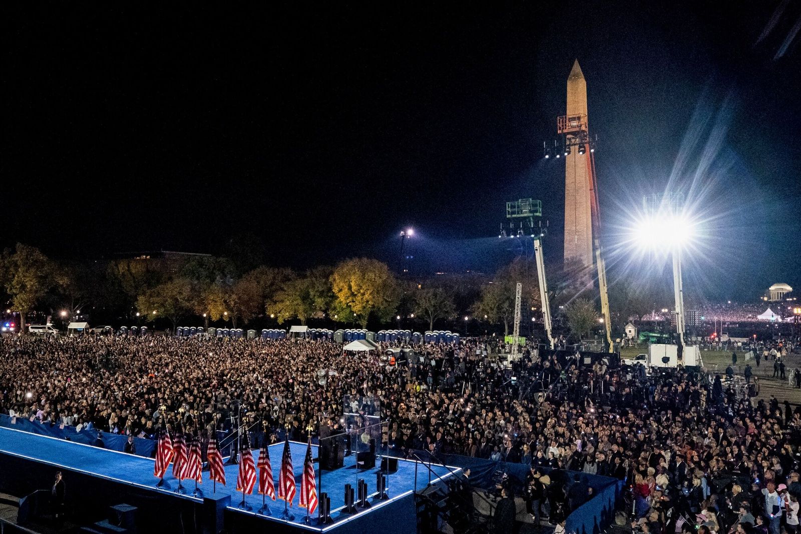 US Vice President Kamala Harris during a campaign event on the Ellipse of the White House in Washington, DC, US, on Tuesday, Oct. 29, 2024. Harris argued a potential second Donald Trump presidency would be one that is steeped in chaos and division, but not focused on Americans' needs, in a Tuesday evening speech from the National Mall. Photographer: Al Drago/Bloomberg