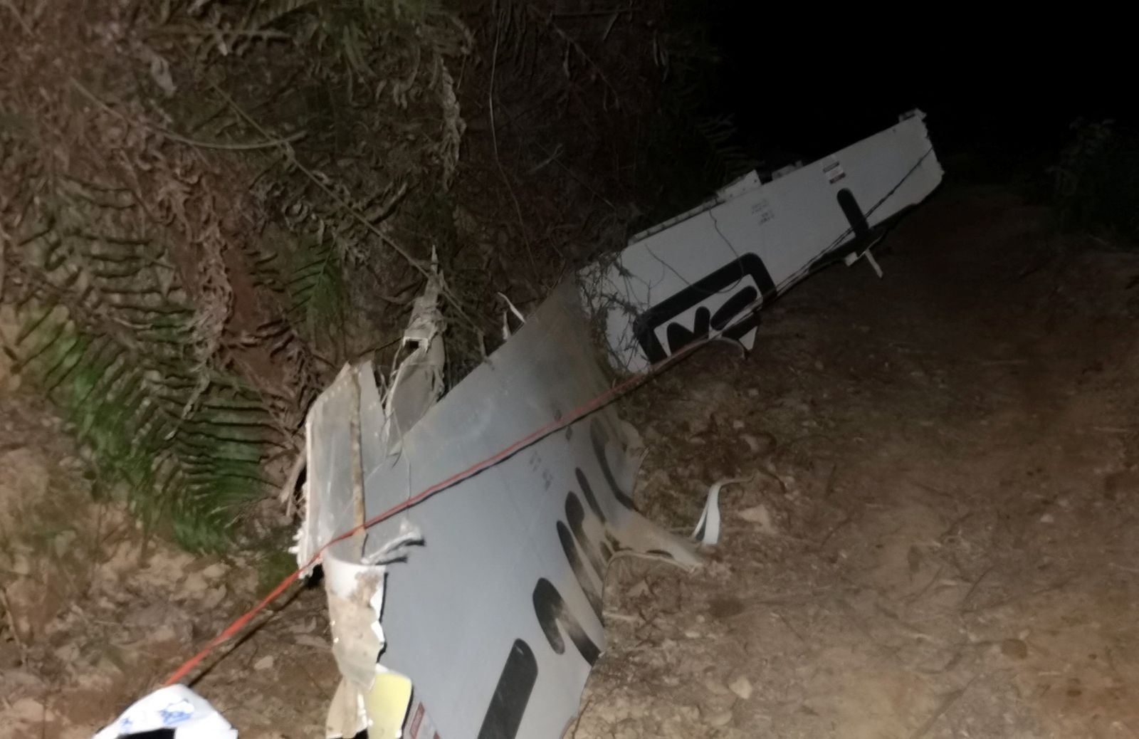 Plane debris is seen at the site where a China Eastern Airlines plane crashed in Wuzhou - VIA REUTERS