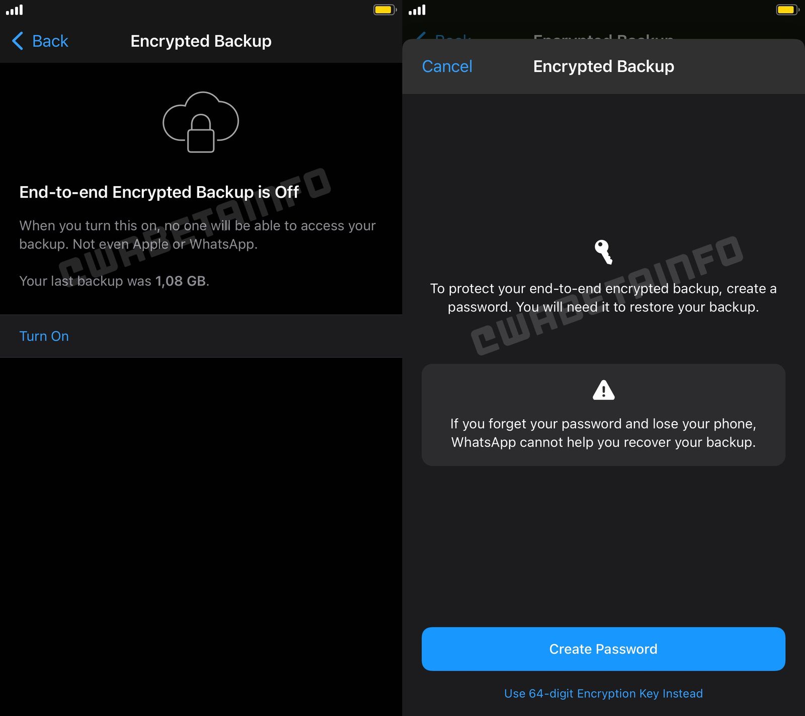 واتساب يختبر ميزة إنشاء نسخة احتياطية مشفرة من المحادثات على آي كلاود - WABetaInfo