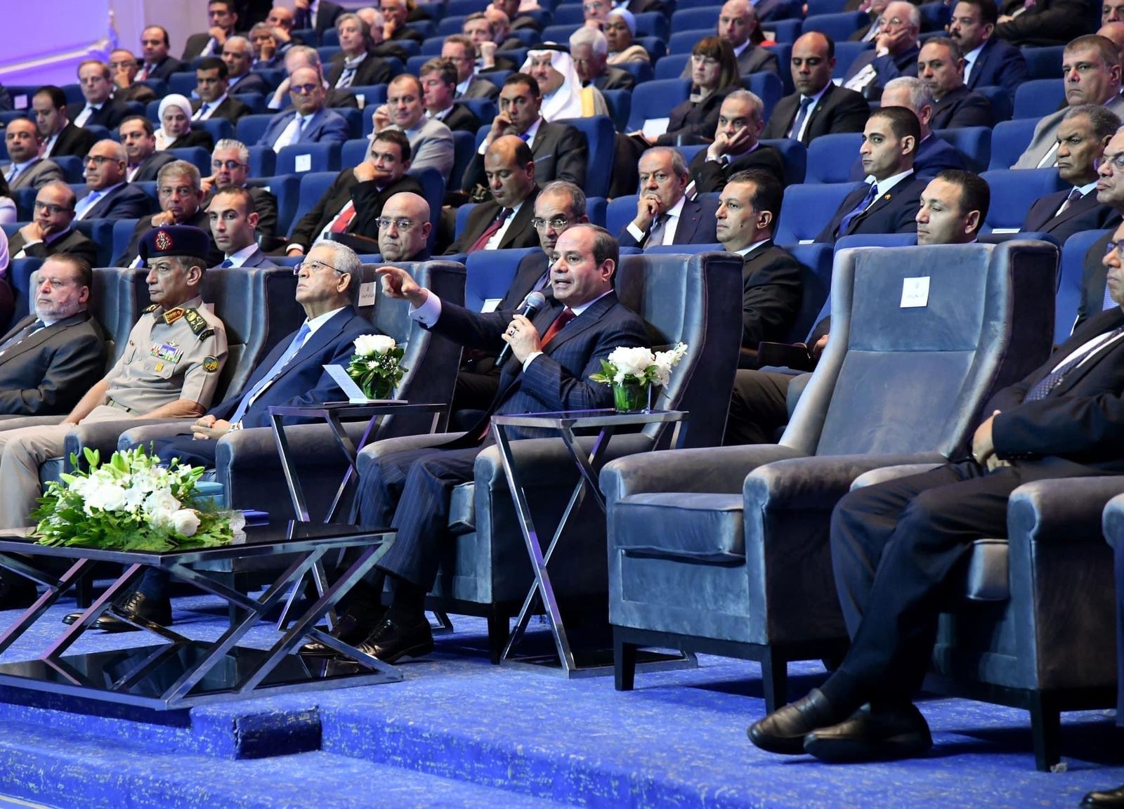 الرئيس المصري عبدالفتاح السيسي خلال افتتاح المؤتمر الاقتصادي في العاصمة الإدارية - 23 أكتوبر 2022 - الرئاسة المصرية
