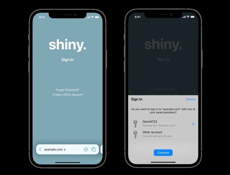 ميزة Passkey Sign-in - Apple