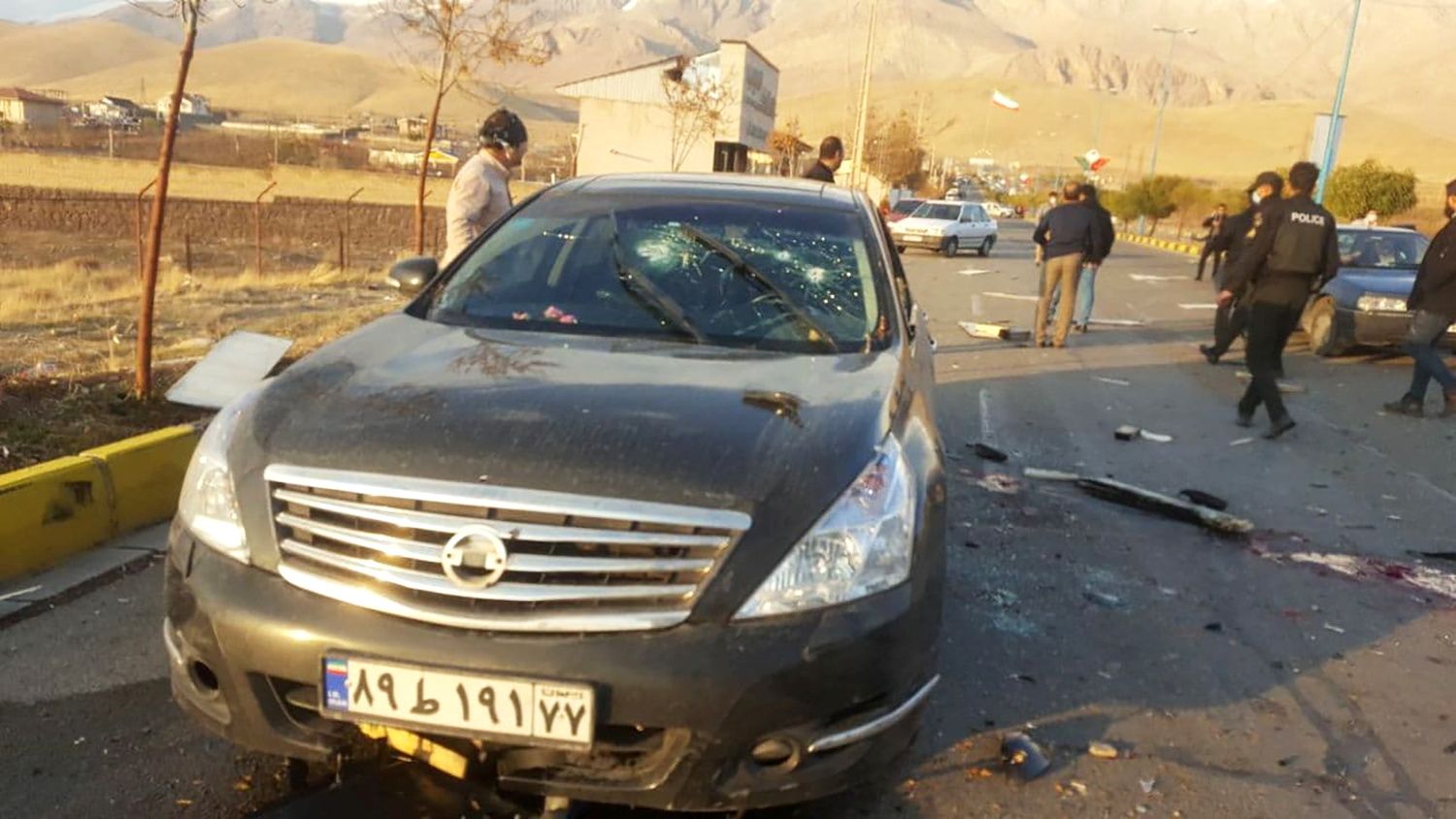 A view shows the scene of the attack that killed Prominent Iranian scientist Mohsen Fakhrizadeh, outside Tehran - via REUTERS