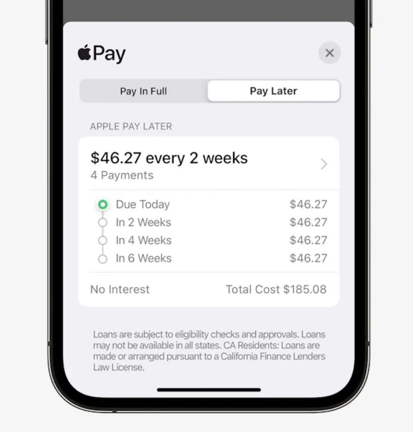 صورة توضح ميزة Apple Pay Later الجديدة - Apple