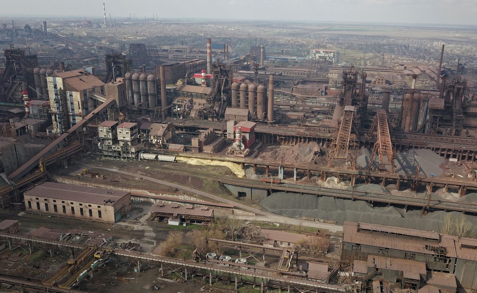 A view shows the Illich Steel and Iron Works in Mariupol - REUTERS