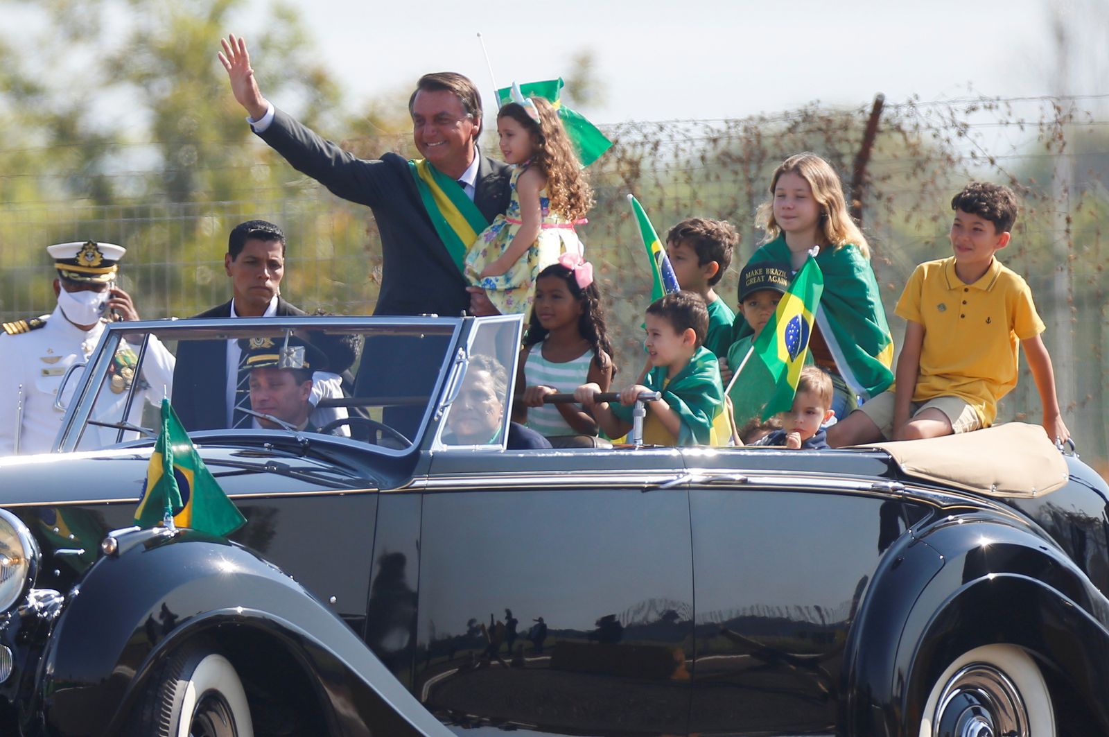 الرئيس البرازيلي جايير بولسونارو خلال احتفال بيوم الاستقلال في برازيليا - 7 سبتمبر 2021 - REUTERS