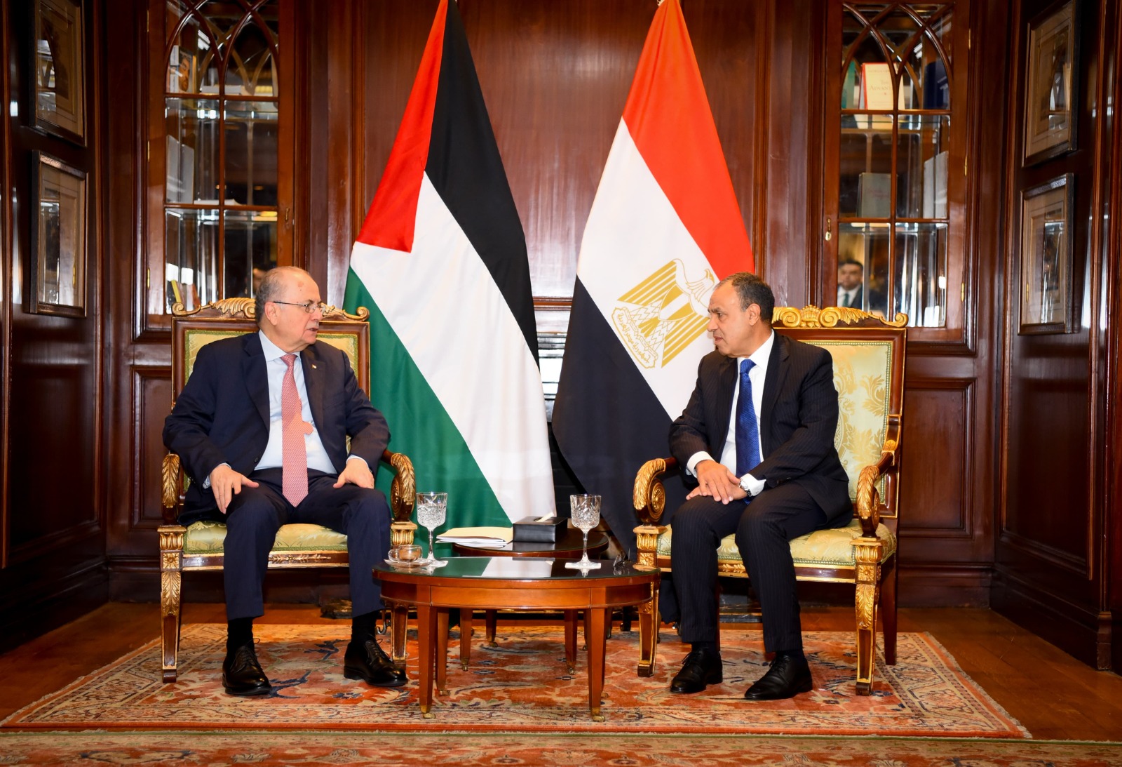 وزير الخارجية المصري بدر عبد العاطي يستقبل رئيس الوزراء وزير الخارجية الفلسطيني محمد مصطفى بمقر الوزارة في القاهرة. 5 فبراير 2025