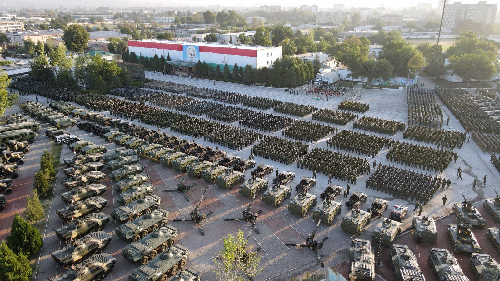 A general view of a military parade in Dushanbe - via REUTERS