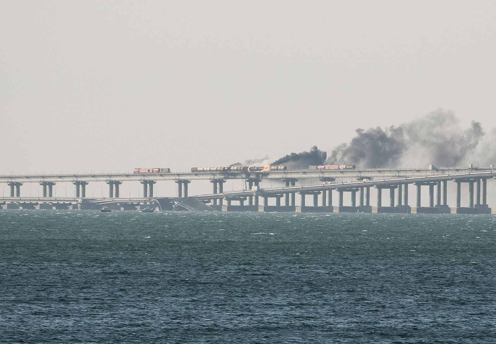 Kerch bridge in the Kerch Strait, Crimea - REUTERS
