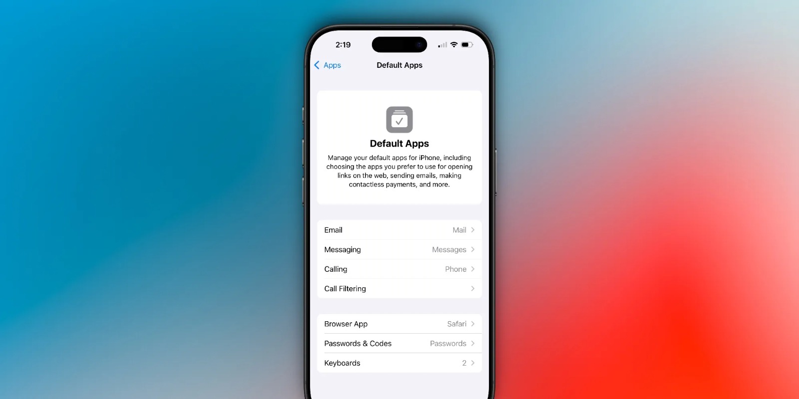 أبل تتيح مع iOS 18.2 لمستخدمي هواتف آيفون بالاتحاد الأوروبي تغيير التطبيقات الافتراضية للمهام المختلفة على هواتفهم - 9to5Mac