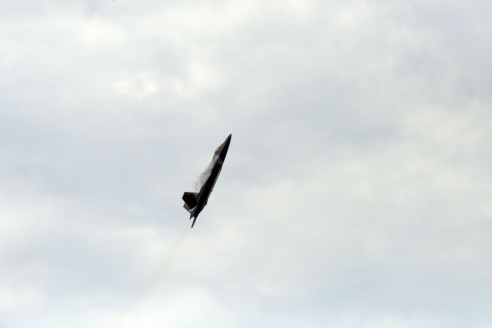 طائرة من طراز F-22 تابعة لسلاح الجو الأميركي تؤدي عرضًا في حدث يوم الذكرى في لونغ آيلاند. - REUTERS