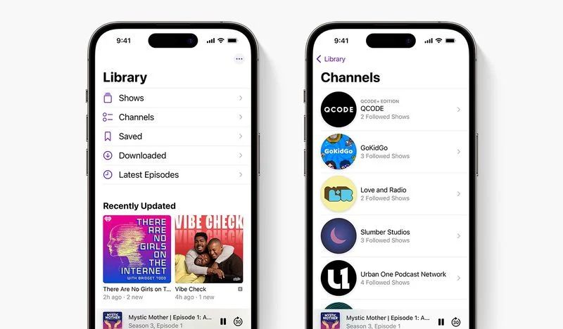 تحديثات خدمة Podcasts الجديدة - Apple