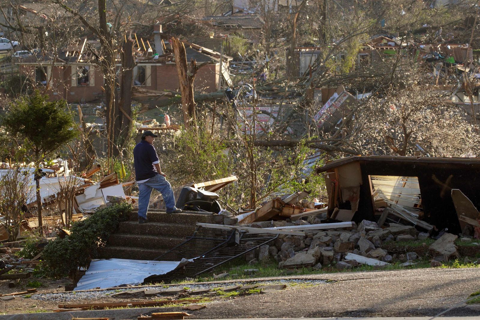 Large Tornado Sweeps Through Little Rock, Arkansas - Getty Images via AFP