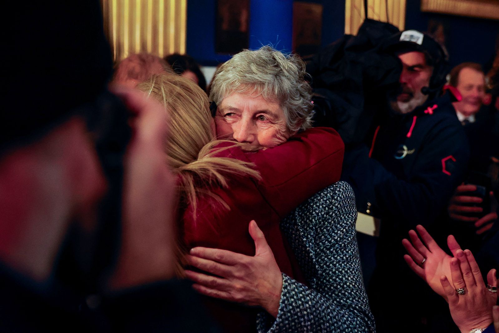 President-elect Catherine Connolly is greeted at Dublin Castle, on the day of the announcement of the results of the Irish presidential election in Dublin, Ireland, October 25, 2025. REUTERS/Clodagh Kilcoyne