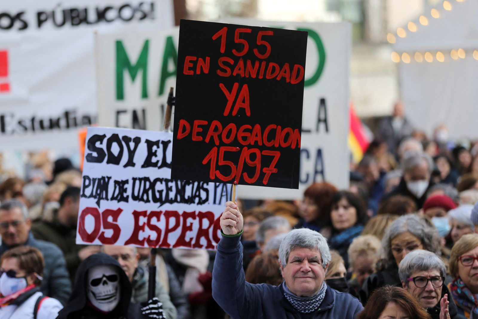 Protest against the regional government's public health care policy, in Madrid - REUTERS