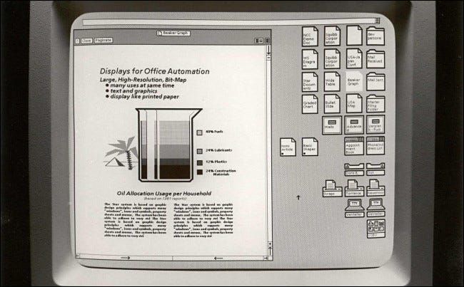واجهة استخدام جهاز زيروكس ستار - Xerox