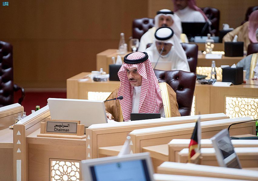 وزير الخارجية السعودي خلال اجتماع وزراء خارجية دول مجلس التعاون الخليجي في العاصمة السعودية الرياض، في 1 يونيو 2022 - واس