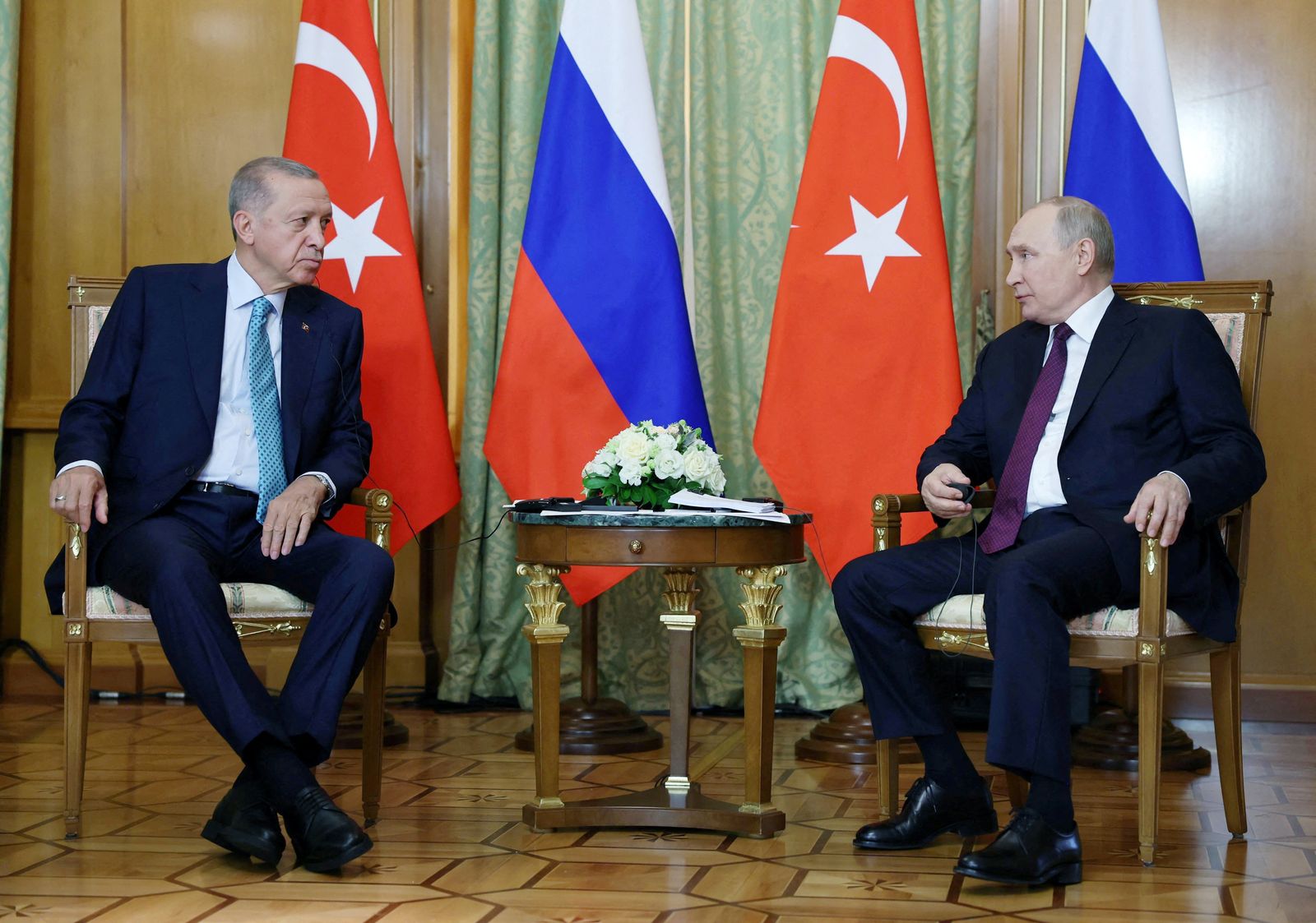 Russian President Vladimir Putin meets with Turkish President Tayyip Erdogan in Sochi - via REUTERS