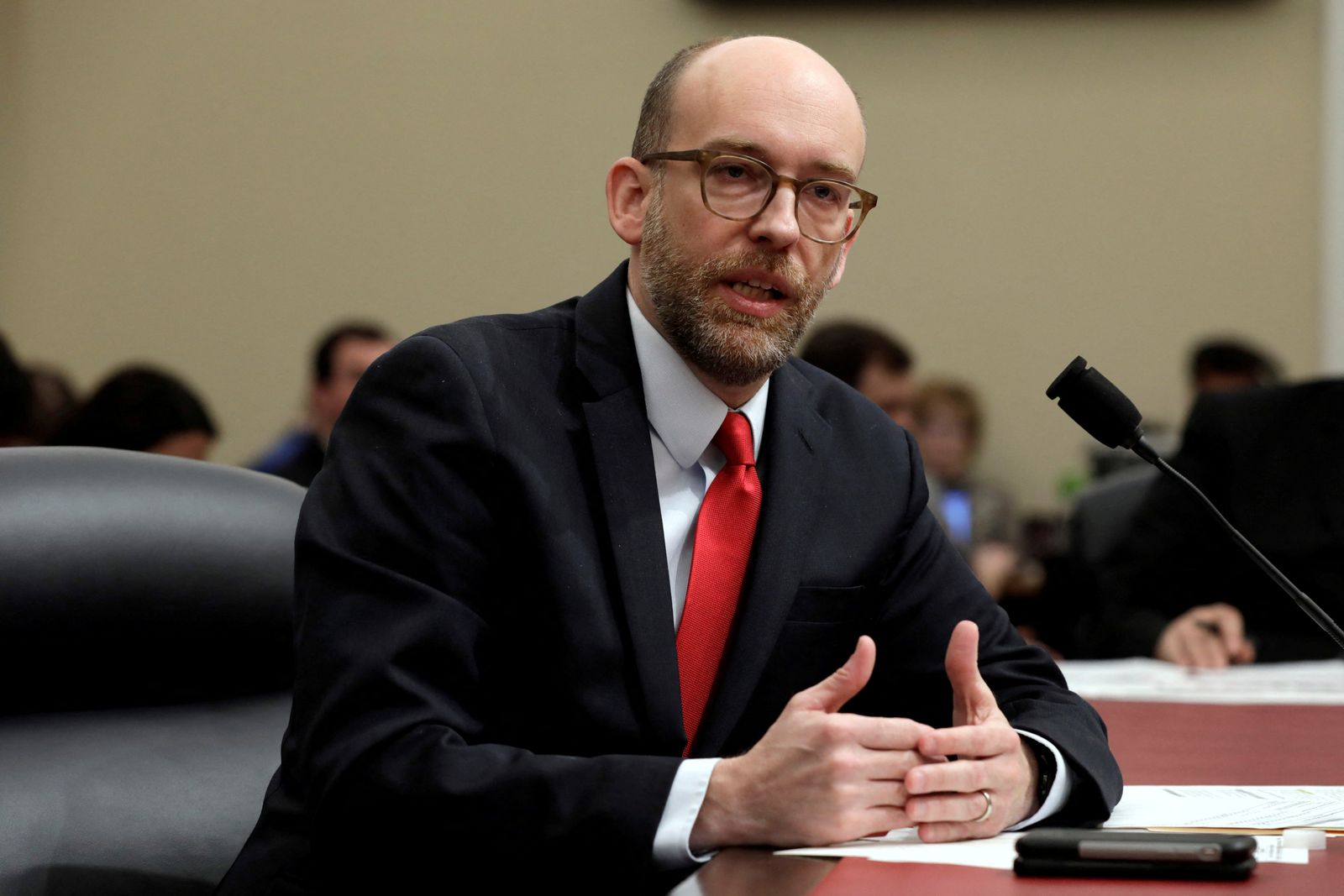 FILE PHOTO: OMB Acting Director Russell Vought testifies before House Budget Committee in Washington