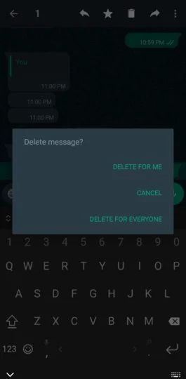 ميزة حذف الرسائل Delete for Everyone داخل المحادثات - WABetaInfo