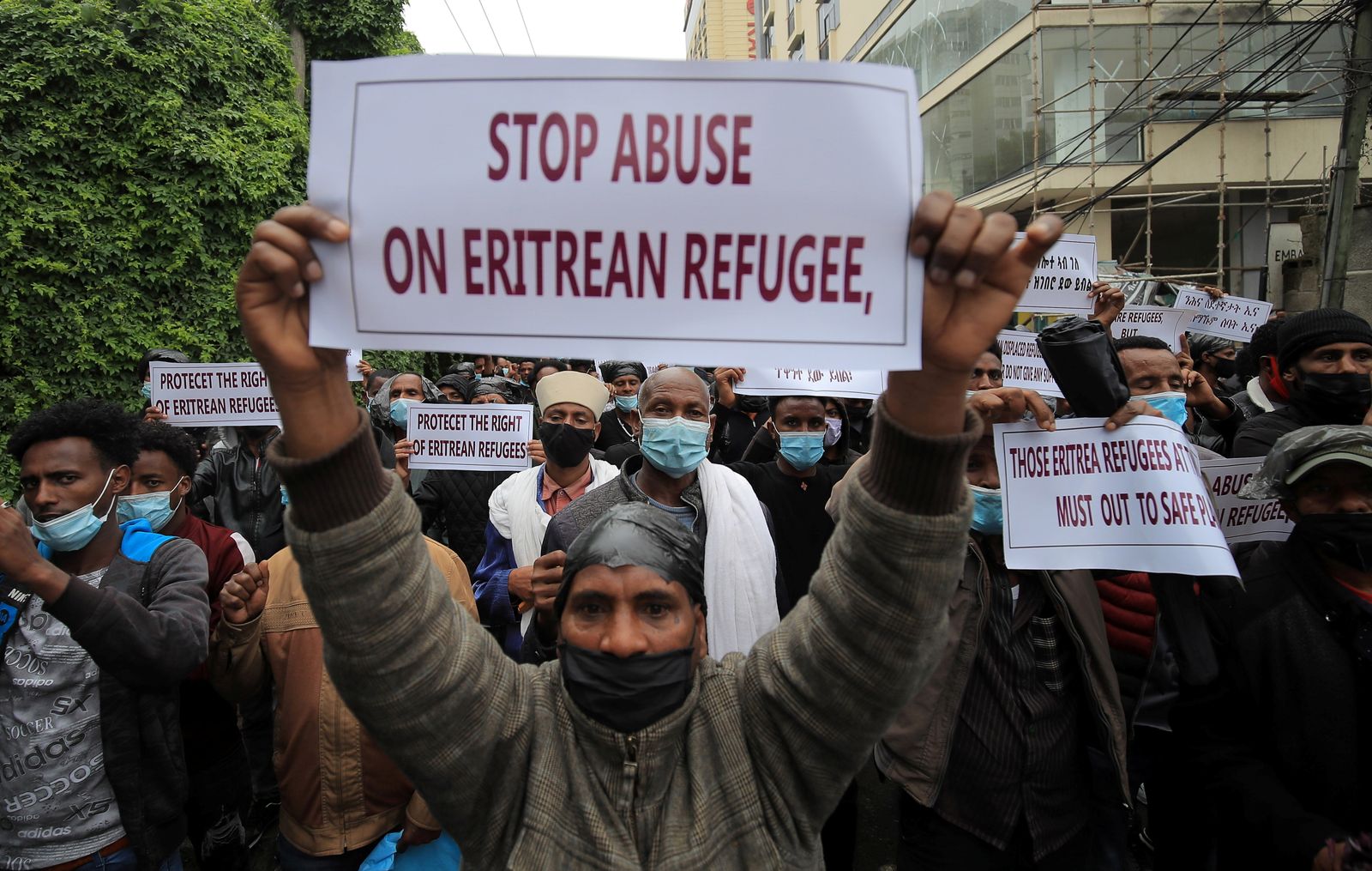 Eritrean refugees protest conditions at Tigray camps in Addis Ababa - REUTERS