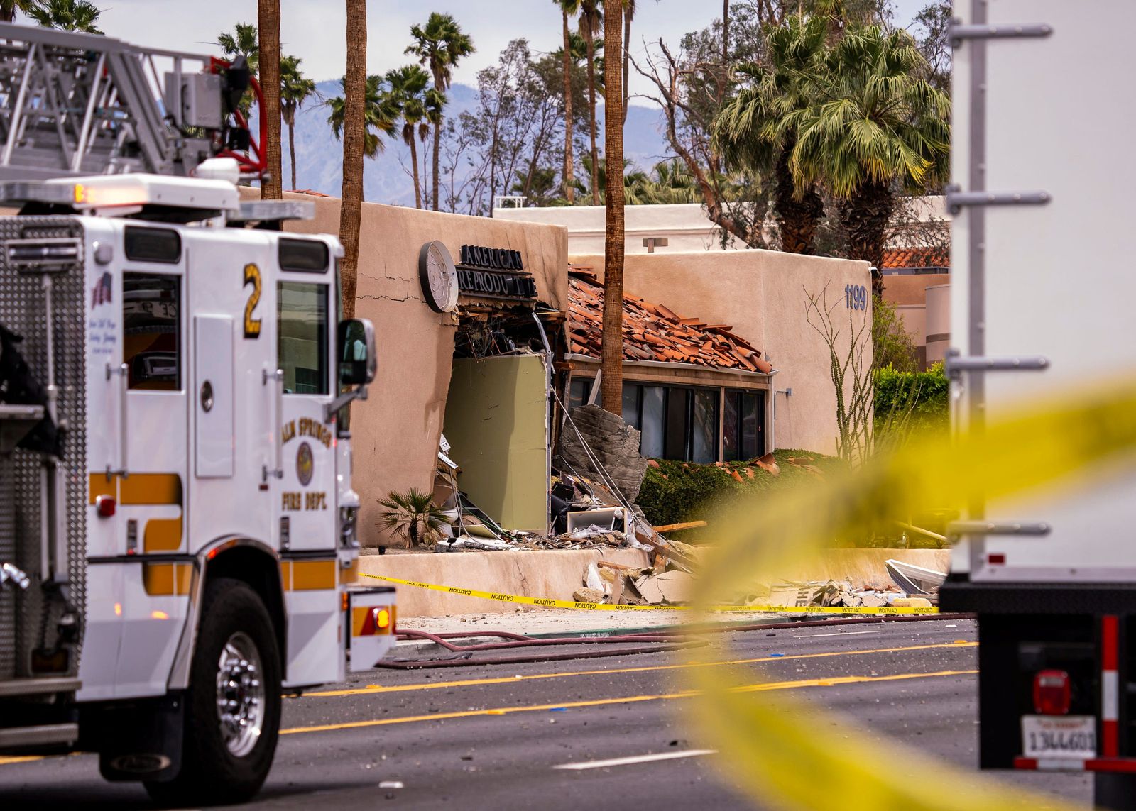 The street side of American Reproductive Centers clinic is seen after an explosion being investigated by law enforcement as an intentional act of violence in Palm Springs, California, U.S. May 17, 2025. Andy Abeyta/USA Today Network via REUTERS  NO RESALES. NO ARCHIVES