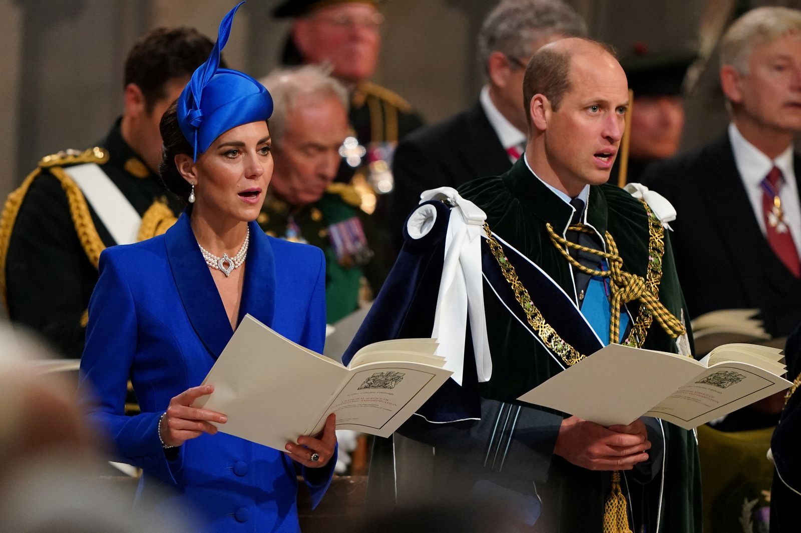 الأمير وليام وزوجته كيت داخل كاتدرائية سانت جايلز في إدنبرة باسكتلندا. 5 يوليو 2023. - via REUTERS