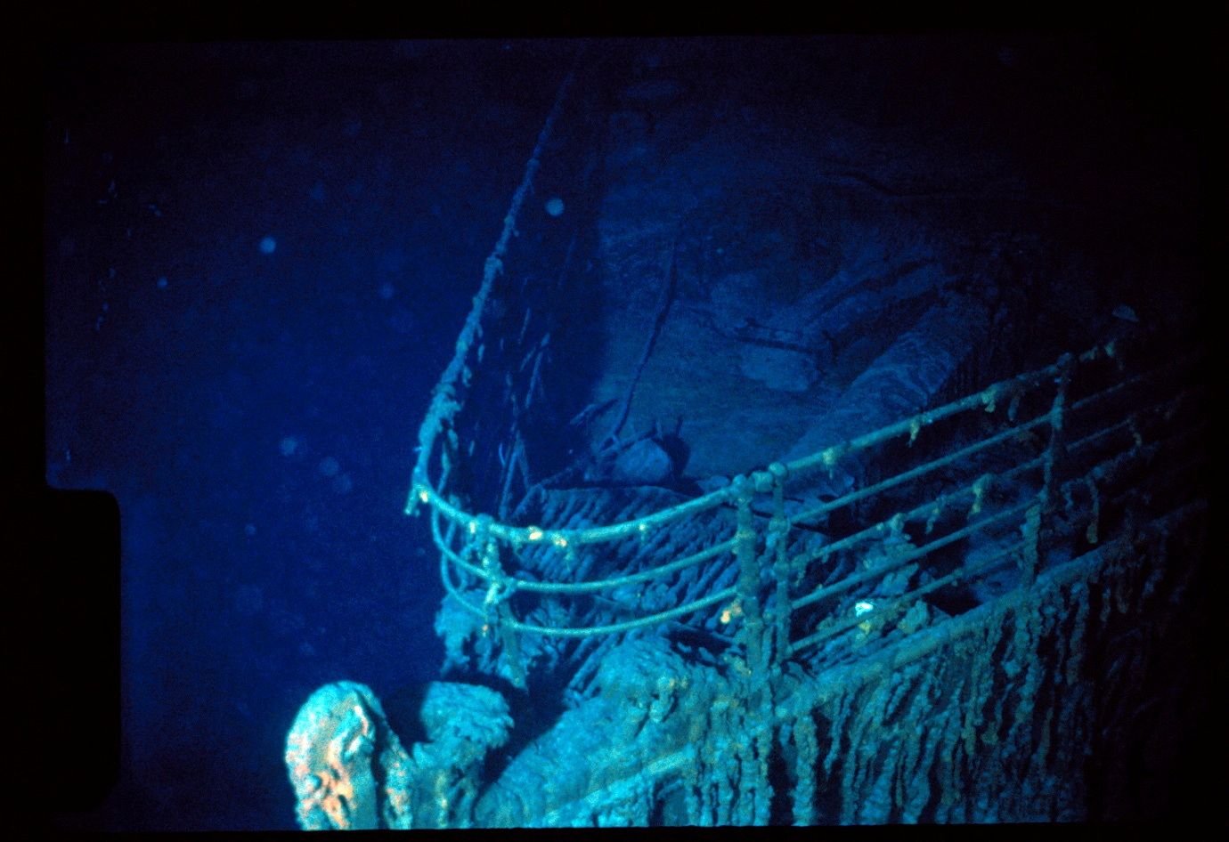 A handout image from a rare dive at the resting place of the Titanic's wreck - via REUTERS