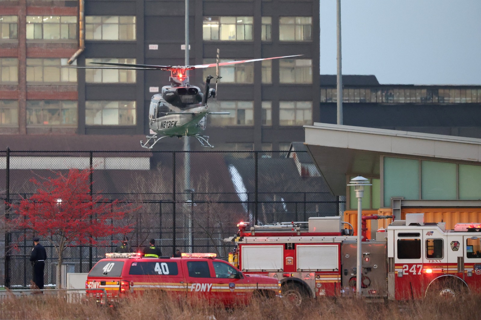 مروحية تقل الرئيس الفنزويلي المعتقل نيكولاس مادورو تقلع متجهة إلى محكمة دانيال باتريك مانهاتن الفيدرالية في مدينة نيويورك بالولايات المتحدة. 5 يناير 2026