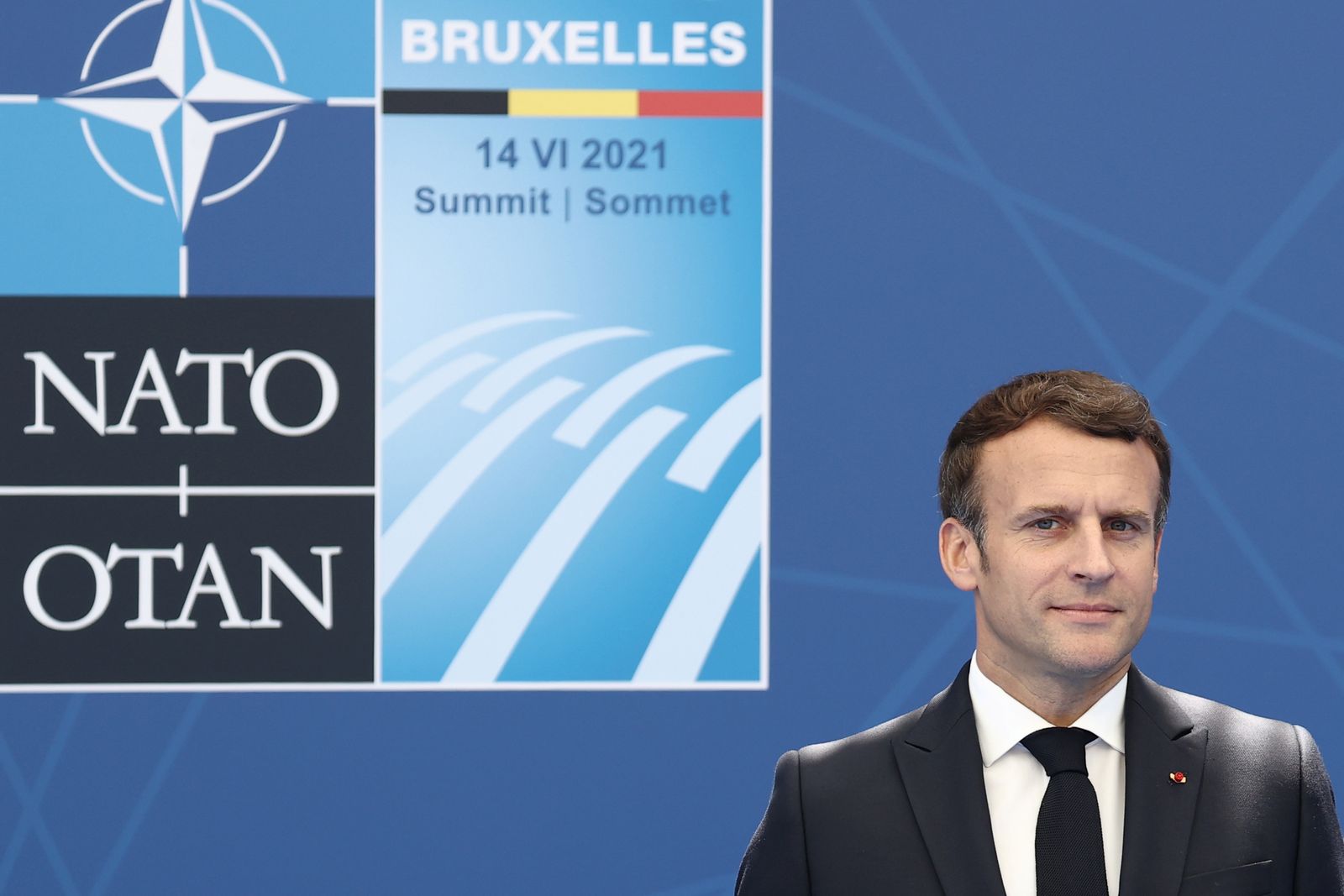 الرئيس الفرنسي إيمانويل ماكرون خلال قمة حلف شمال الأطلسي في بروكسل - 14 يونيو 2021 - REUTERS