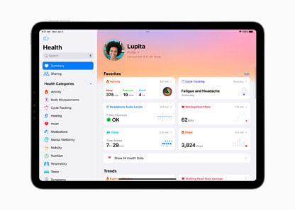 وصول تطبيق Health app إلى آيباد مع iPadOS 17