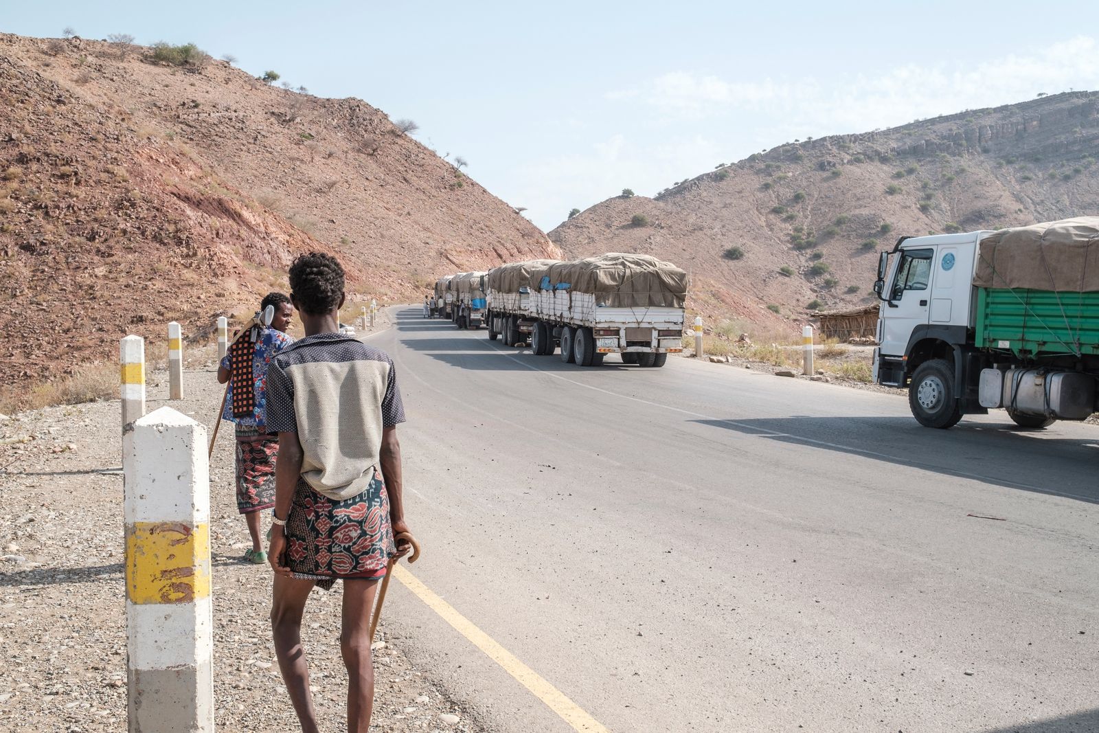 قافلة مساعدات تابعة لبرنامج الغذاء العالمي في طريقها إلى إقليم تيجراي شمال إثيوبيا - 9 يونيو 2022 - AFP
