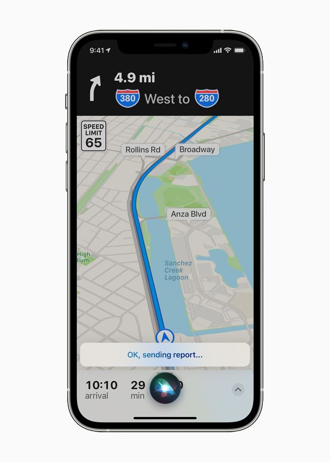 ميزة التحكم في خرائط أبل عبر الأوامر الصوتية إلى Siri عبر تحديث iOS 14.5 - أبل
