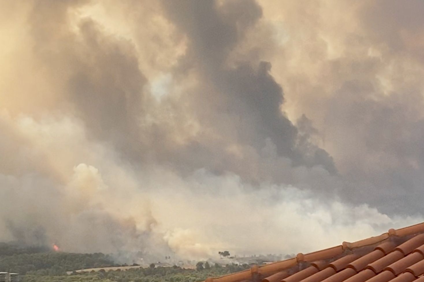 الحرائق المشتعلة بالقرب من أثينا، اليونان. 3 أغسطس 2021  - REUTERS