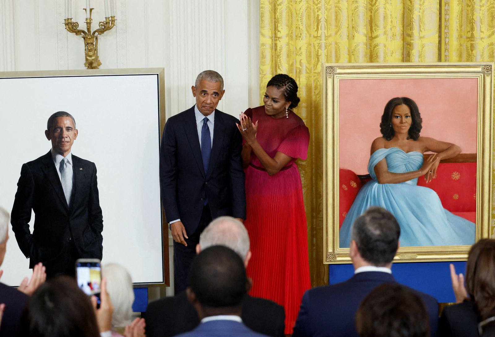 White House ceremony to unveil portraits of former U.S. President Barack Obama and former first lady Michelle Obama, in Washington - REUTERS