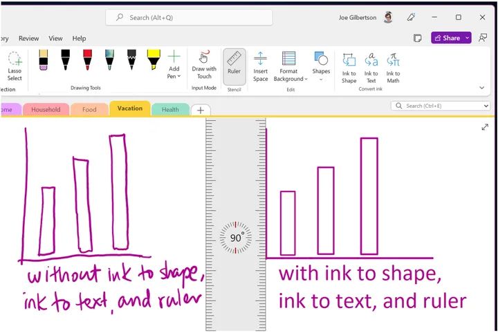 ميزة تحويل خط اليد إلى نصوص رقمية داخل تطبيق OneNote للملاحظات على ويندوز 11 - Microsoft 