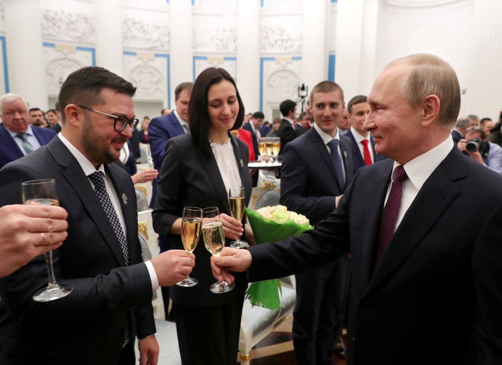 الرئيس الروسي فلاديمير بوتين خلال حفل مع علماء شباب في الكرملين - 7 فبراير 2019 - REUTERS