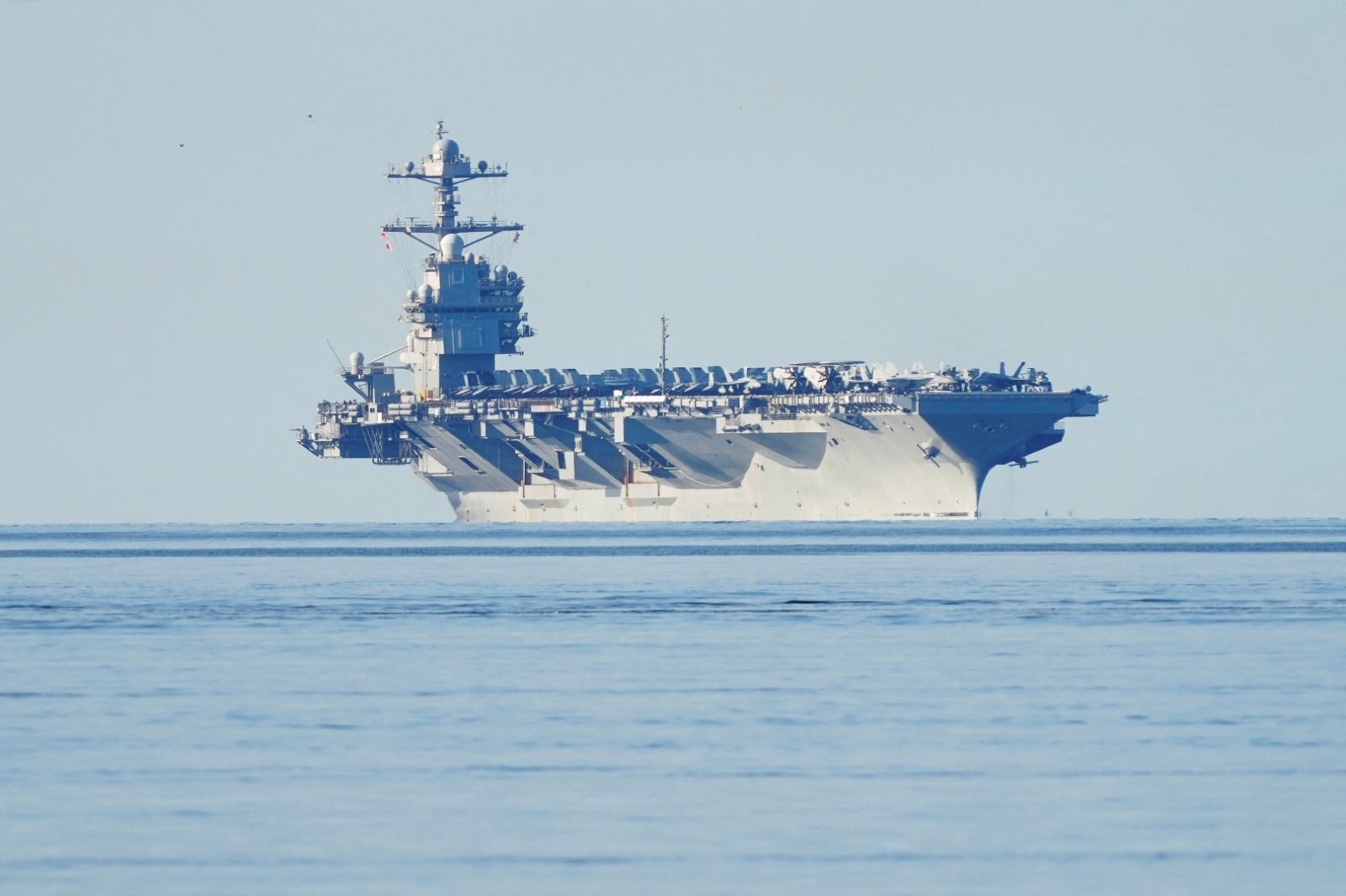 حاملة الطائرات الأميركية USS Gerald R. Ford' في طريقها إلى مضيق أوسلو في النرويج- 24 مايو 2023