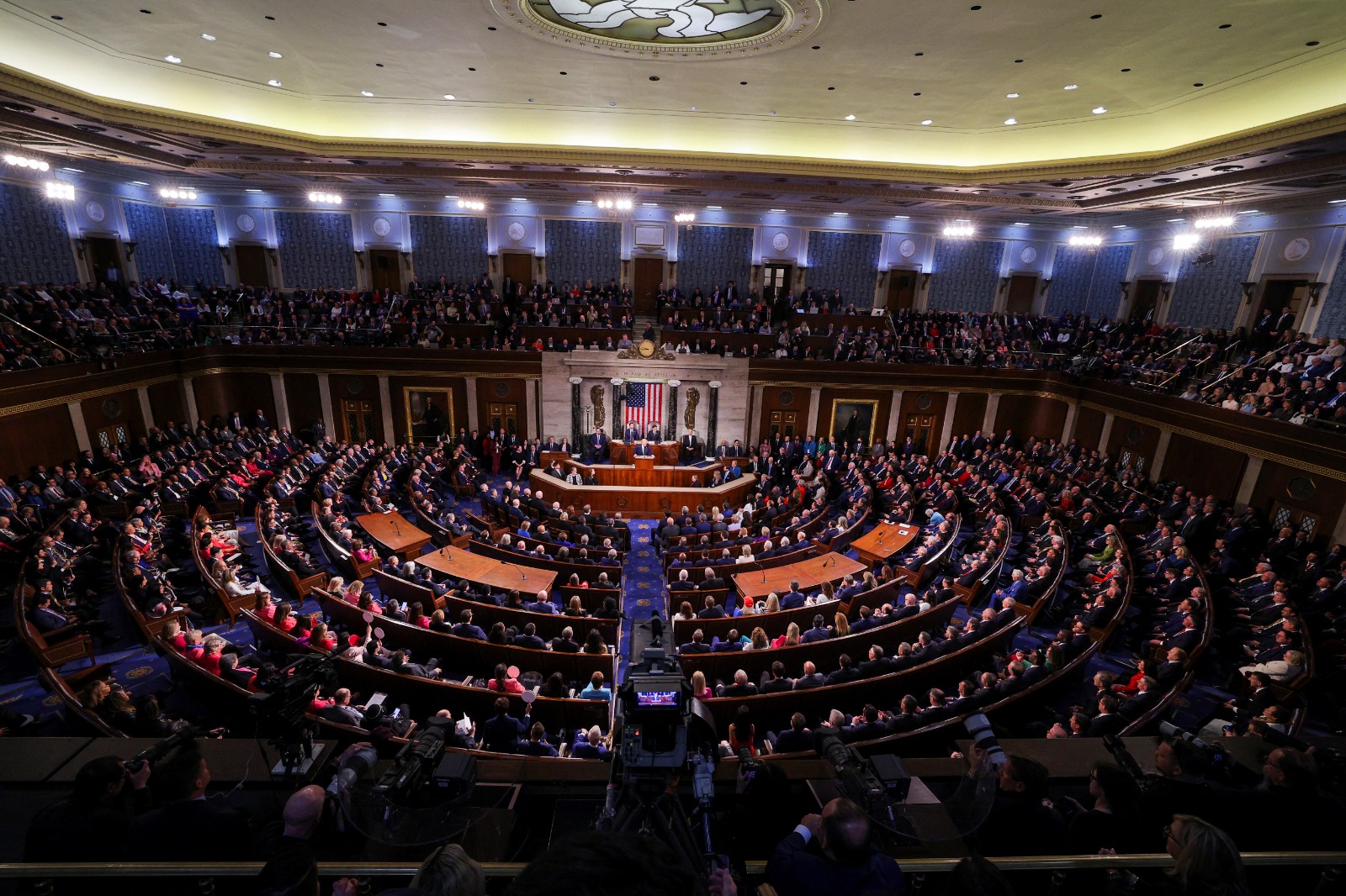 لرئيس الأميركي دونالد ترمب يلقي خطاب حالة الاتحاد أمام جلسة مشتركة للكونجرس. 4 مارس 2025