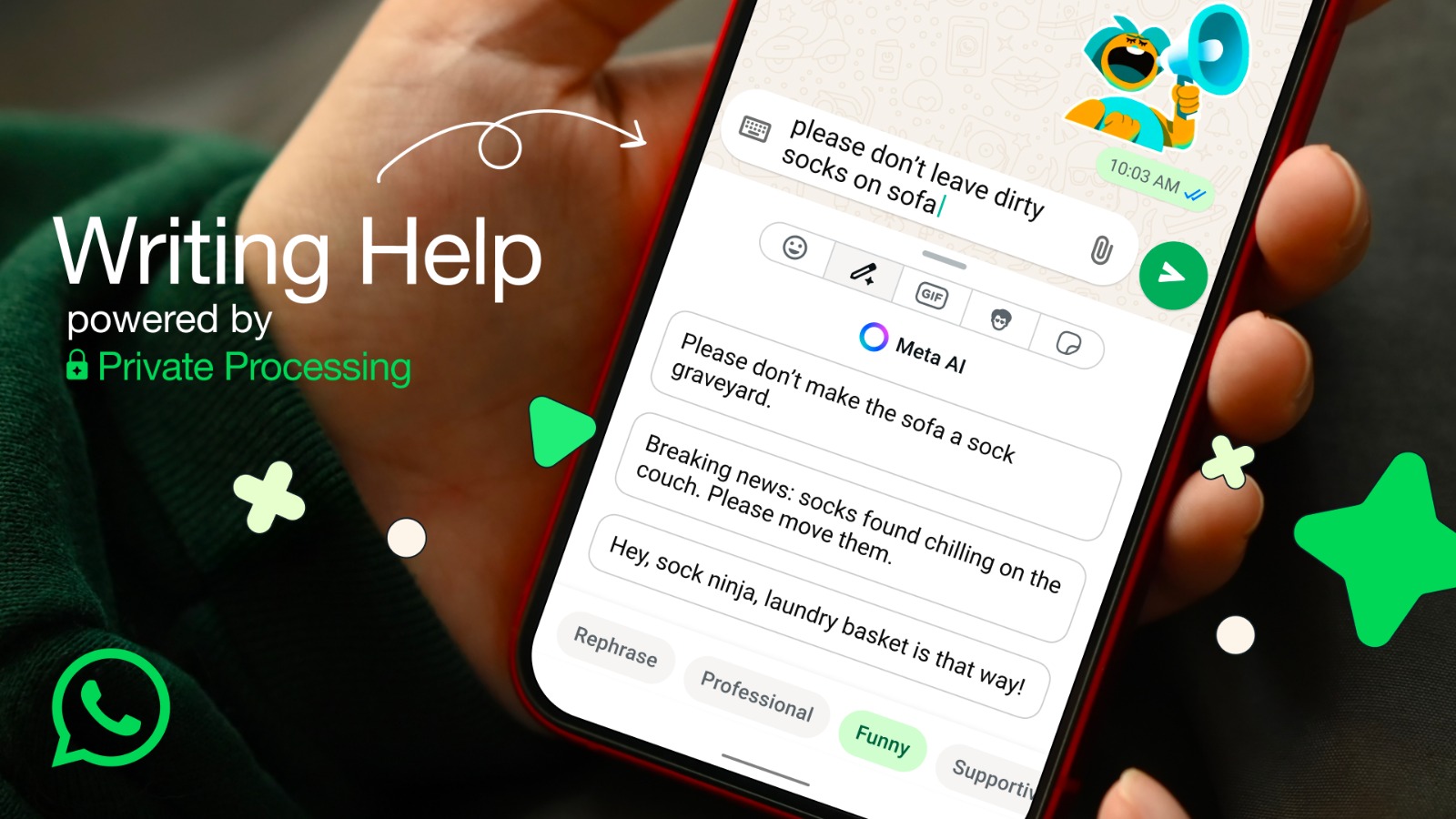 ميزة واتساب الجديدة Writing Help للمساعدة في كتابة النصوص بالذكاء الاصطناعي