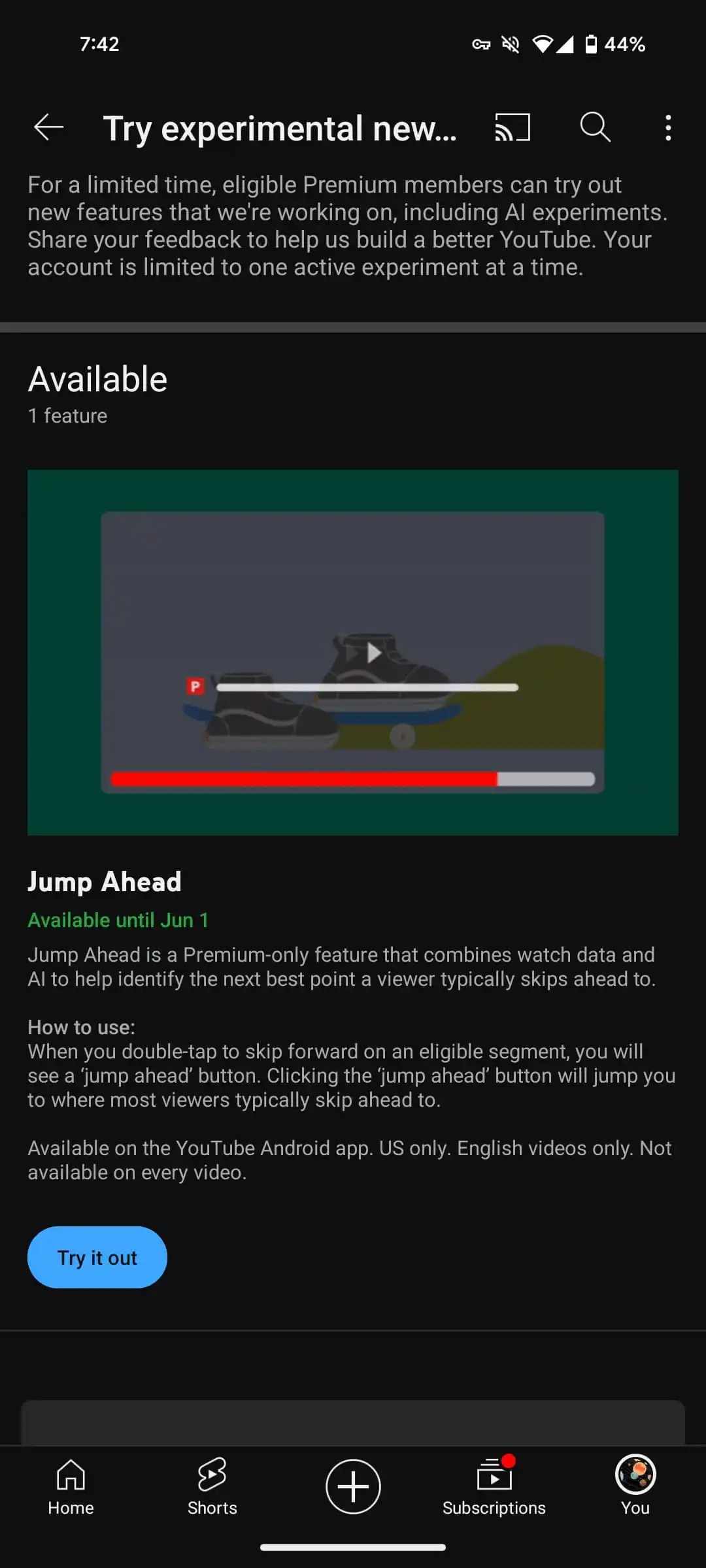 شرح ميزة Jump Ahead على متن موقع المزايا الجديدة على يوتيوب بريميوم