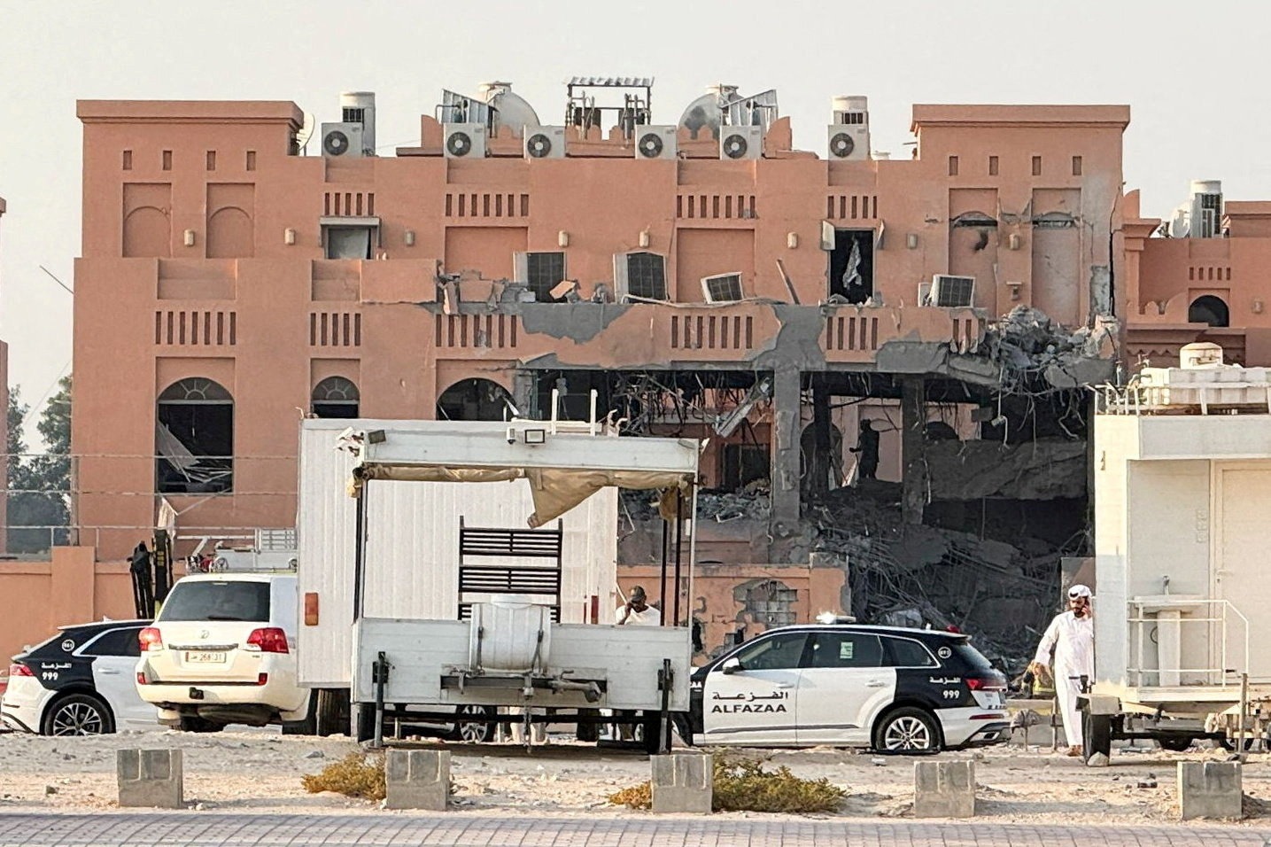 مبنى متضرر إثر هجوم إسرائيلي على قادة حركة حماس في الدوحة بقطر. 9 سبتمبر 2025